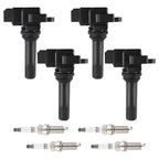 Set of 4 Ignition Coils & 4 Spark Plugs for Subaru Impreza 2.0L (2008–2011)