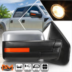 Right Side View Mirror for Ford F150 (2004–2014) - Powered, Heated, LED, Chrome