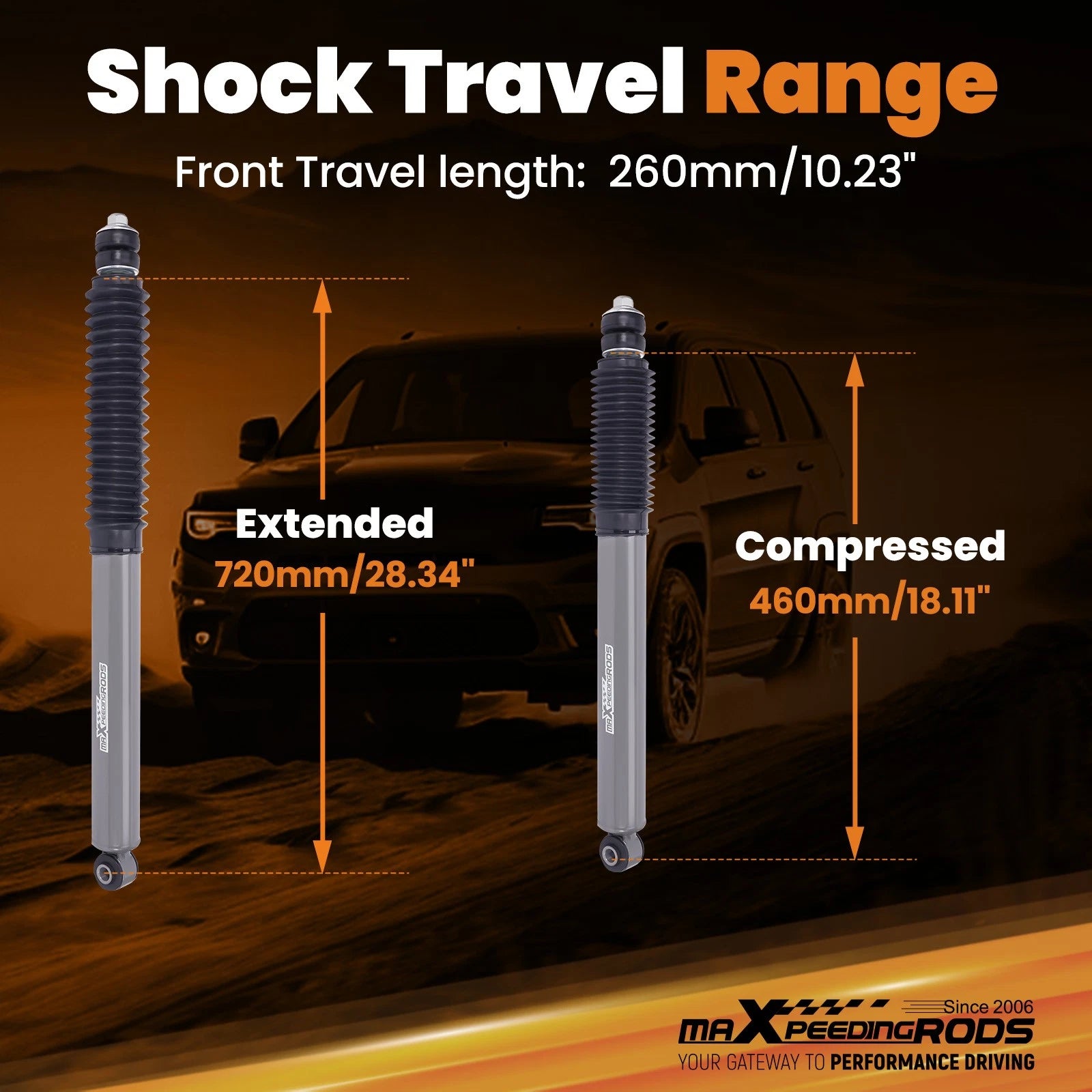 Front Lift Shocks Pair for Dodge RAM 2500/3500 4WD (2003–2024)