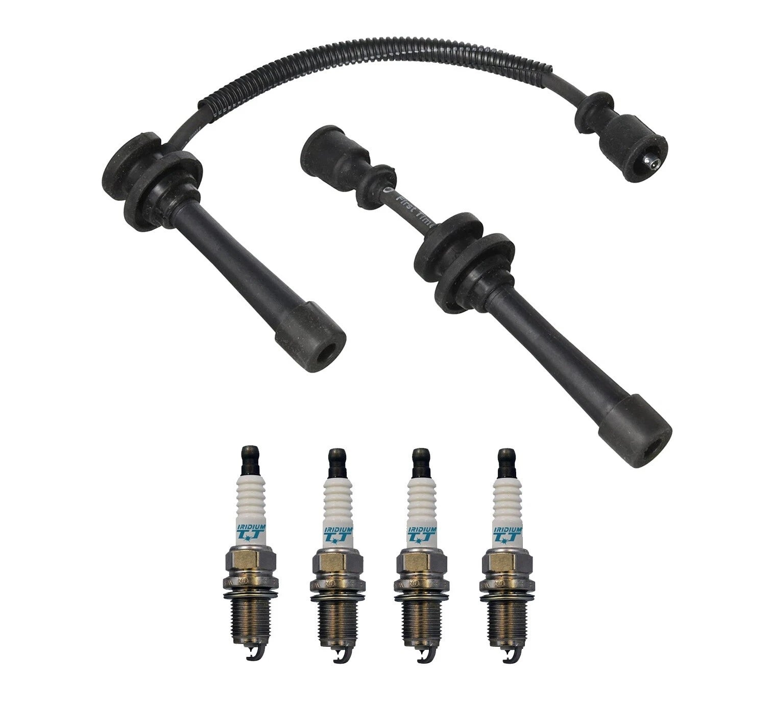 Denso 7mm Wire Set & 4 Iridium TT Spark Plugs for Kia Sportage (2011–2016)