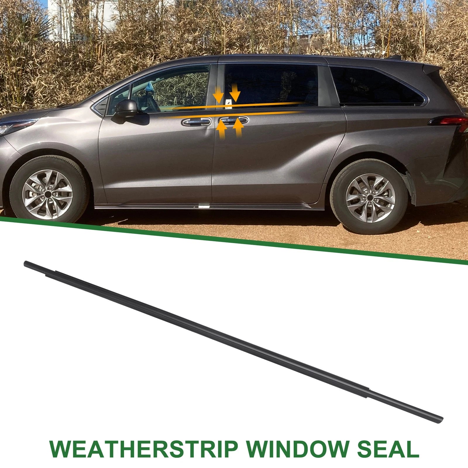 1pc Rear Right Window Seal No. 6818008020 for Toyota Sienna (2011–2022)