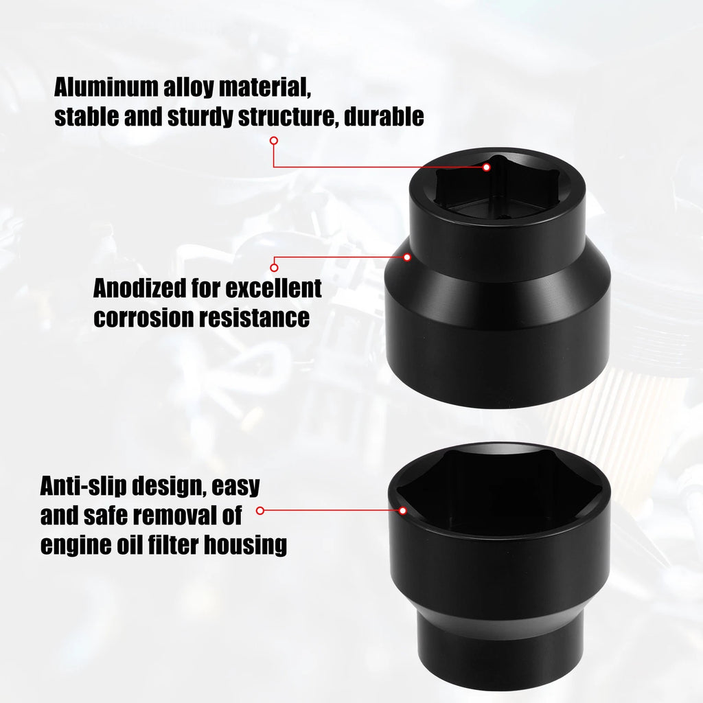 Fuel Oil Filter Cap Socket Removal Tool for Ford 6.0L/6.4L (2003–2010)