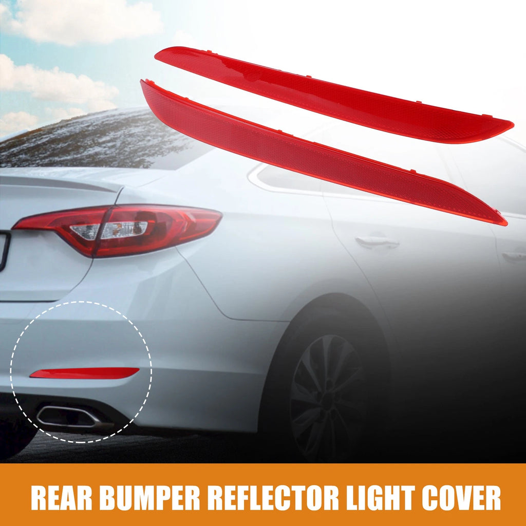 1 Pair Rear Bumper Reflector Light Cover for Hyundai Sonata (2011–2014) 92405-C1000 Red