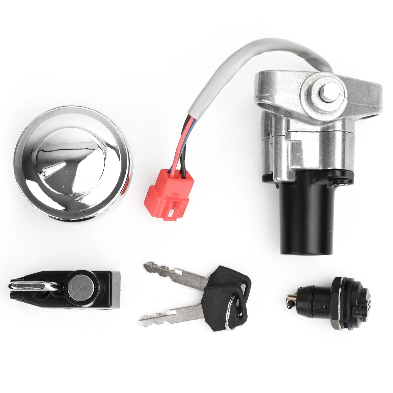 Ignition Switch Fuel Tank Lock Set w/ Key for Yamaha V-Star 650 & 1100 (1999–2009)