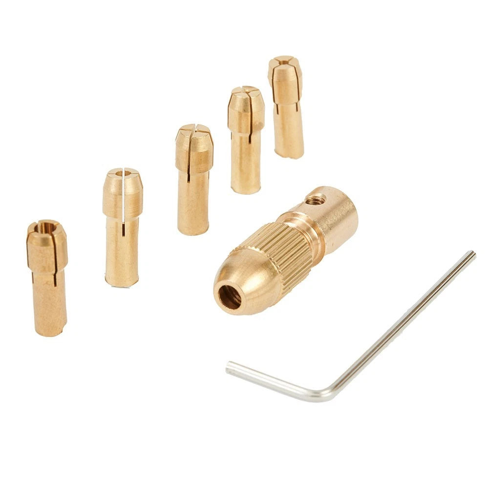 7pcs Copper Drill Chuck Set for ABS Board, Aluminium Sheet, Paperboard