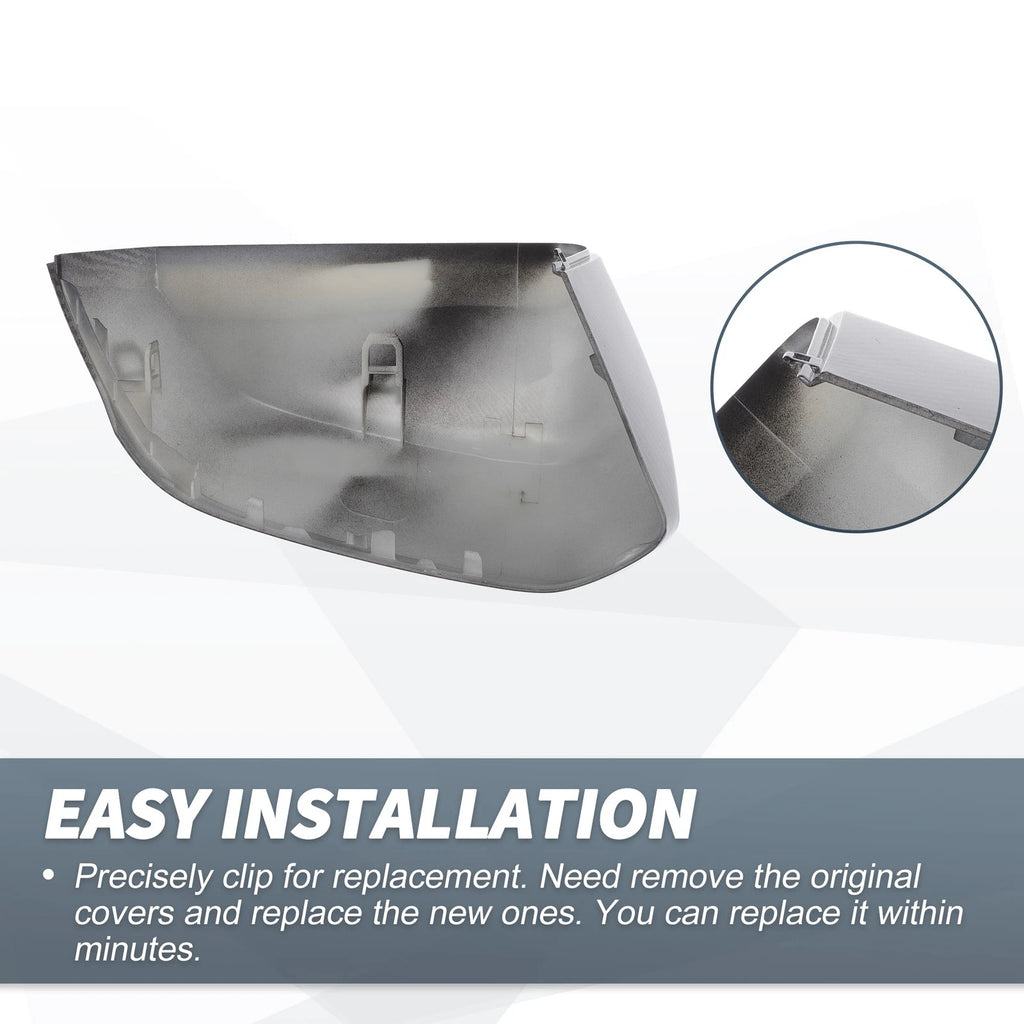 1 Pair Rearview Mirror Cover Cap Black Carbon Fiber for Audi Q2 SQ2 Q3 RSQ3 (2016–2023)