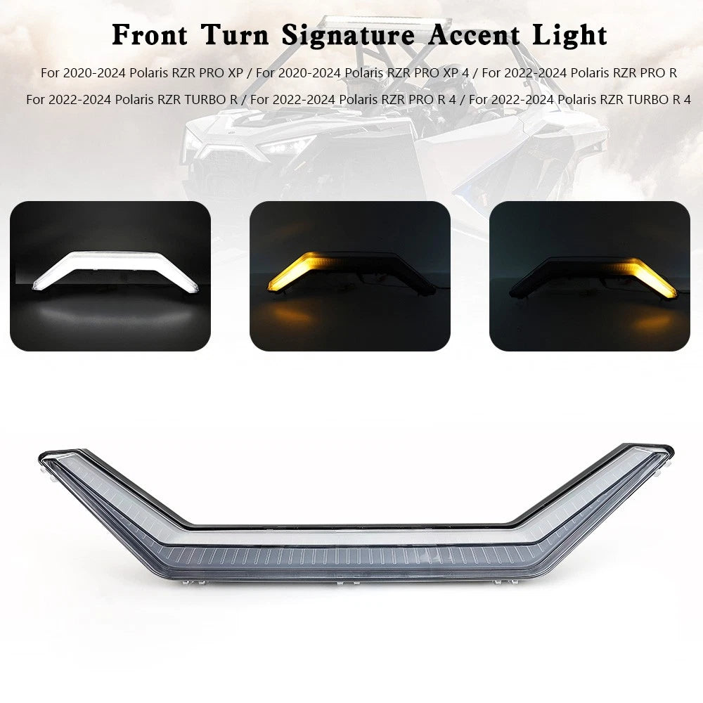 Front Turn Signature Accent Light for Polaris RZR PRO XP/4 Turbo R (2020–2024)