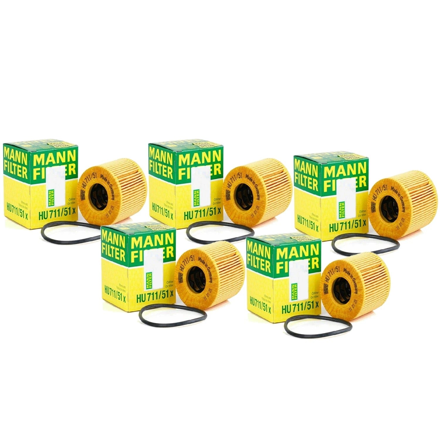 Set of 5 Oil Filters for Mini Cooper R55 R56 R58 R59 R60 R61 (HU71151X)