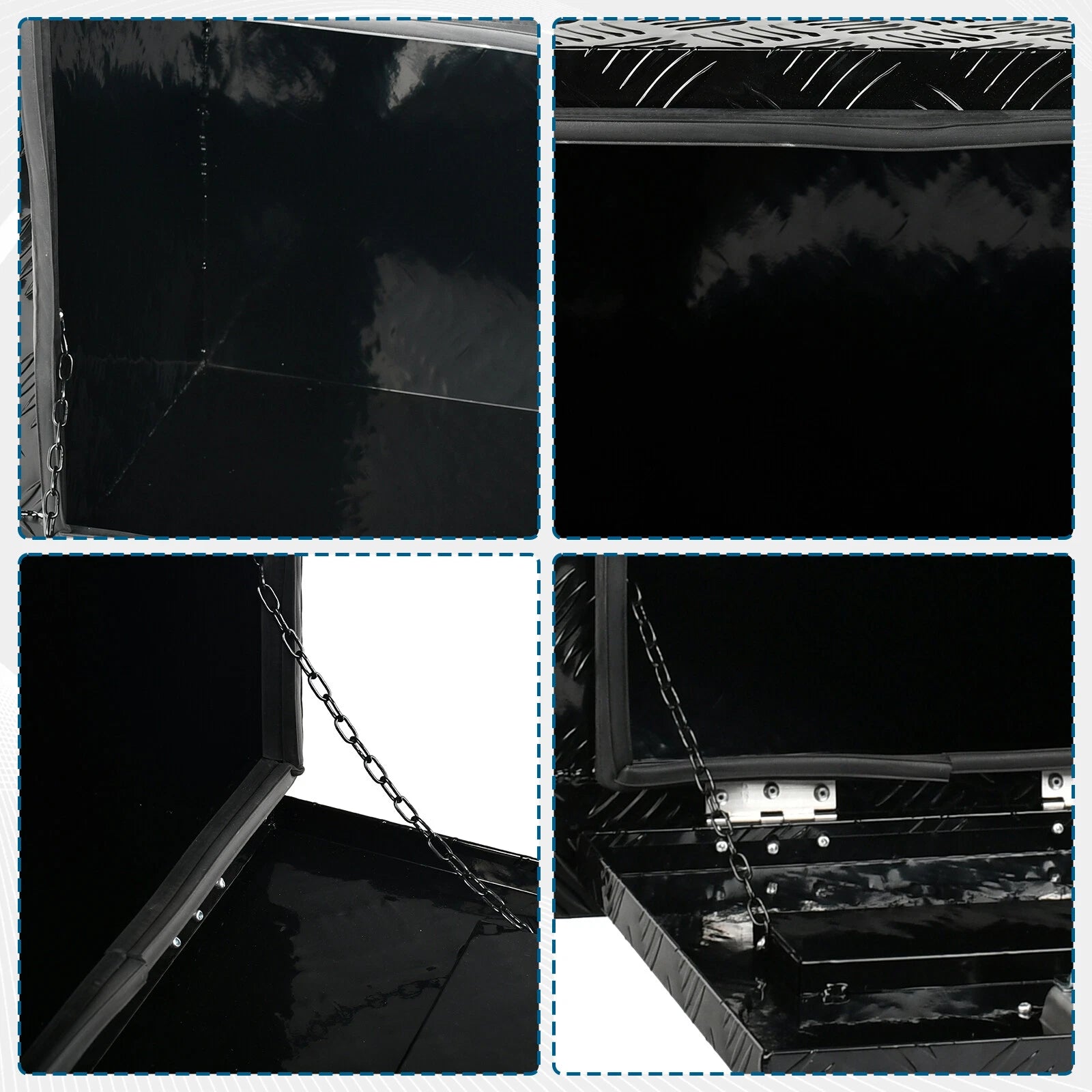 18" x 17" x 18" Black Aluminum Tool Box for Pickup Truck (Fits )