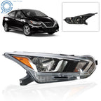 Chrome Headlight Assembly for Nissan Versa S SV (2020–2021)