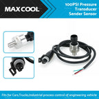 Oil Fuel Air Pressure Transducer Sender Sensor 100PSI 5V 1/8NPT