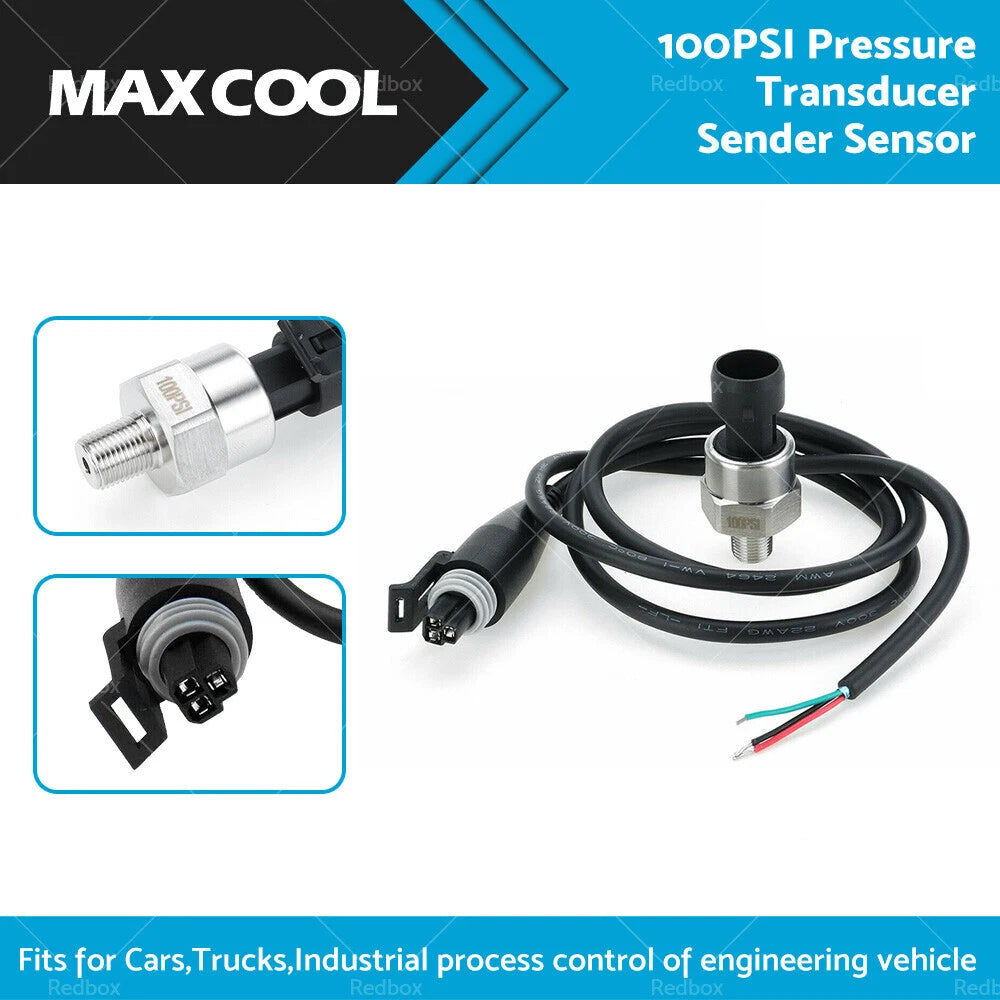 Oil Fuel Air Pressure Transducer Sender Sensor 100PSI 5V 1/8NPT