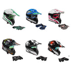 Youth Motocross Full Face Helmet Set for Kids Off Road Dirt Bike (DOT)