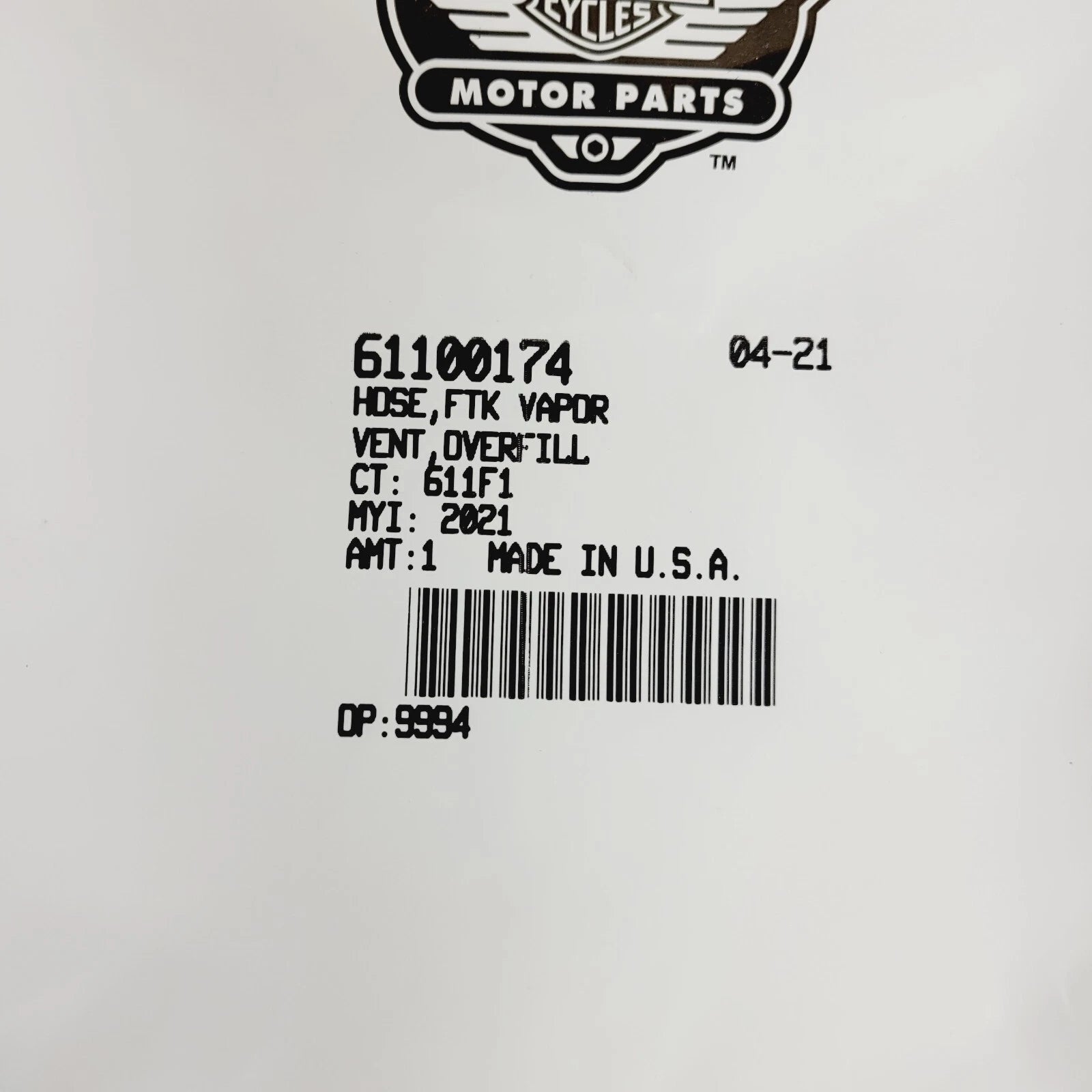 Fuel Gas Petrol Tank Vent Hose for Harley Davidson Pan America/Sportster S (2021–2025)