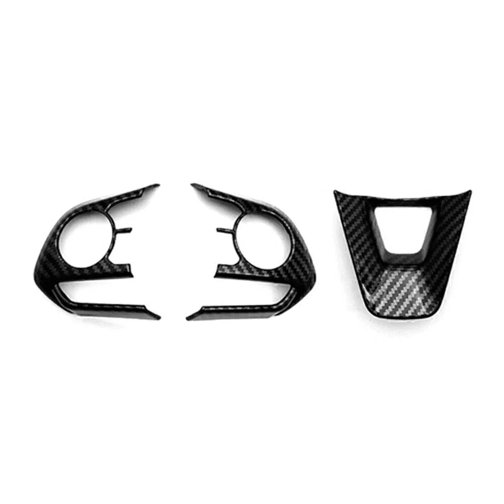 3pcs Carbon Fiber Steering Wheel Frame Cover Trim for Toyota Corolla (2019-2022)