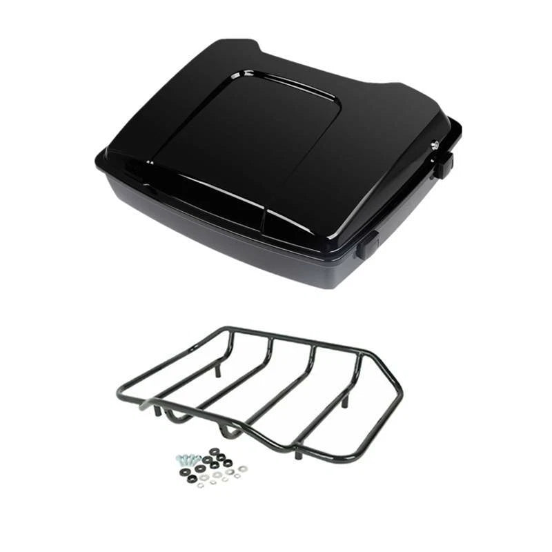 Black Razor Trunk Top Luggage Rack for Harley Touring (1997–2013)
