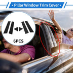 6 Pcs Black Door Pillar Window Trim for Dodge Charger (2006-2010)