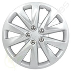 Set of 4 Wheel Hub Caps for Universal Vehicles (16") Black & Silver