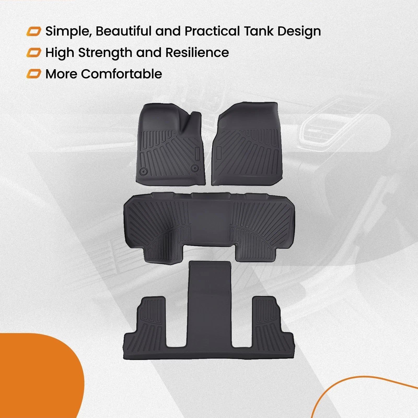 Set of 4 Anti-Slip TPE Floor Mats for Buick Enclave (2018–2024)
