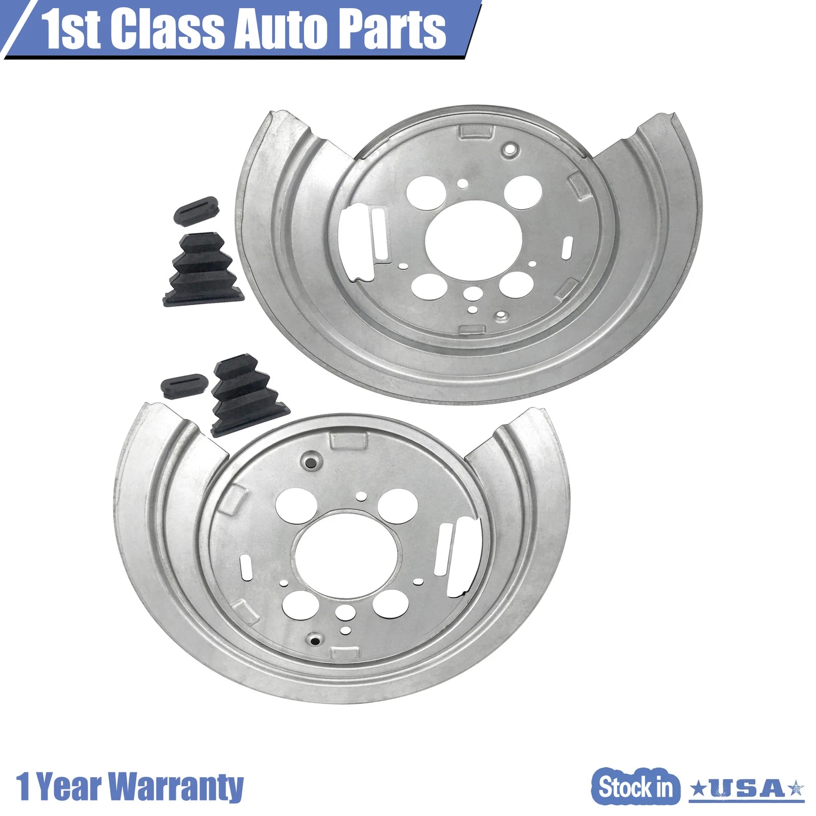 Rear Pair of Brake Backing Plates for Dodge Ram Durango Chrysler Aspen (2008–2012)