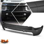 Front Bumper Face Bar for Chevy Silverado 2500 3500 HD (2020–2023) w/Sensor Hole Black