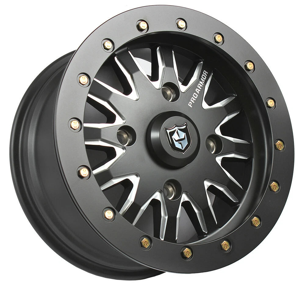 Pro Armor Halo Milled Beadlock Wheel Rim for UTV (15x7, 4/156)