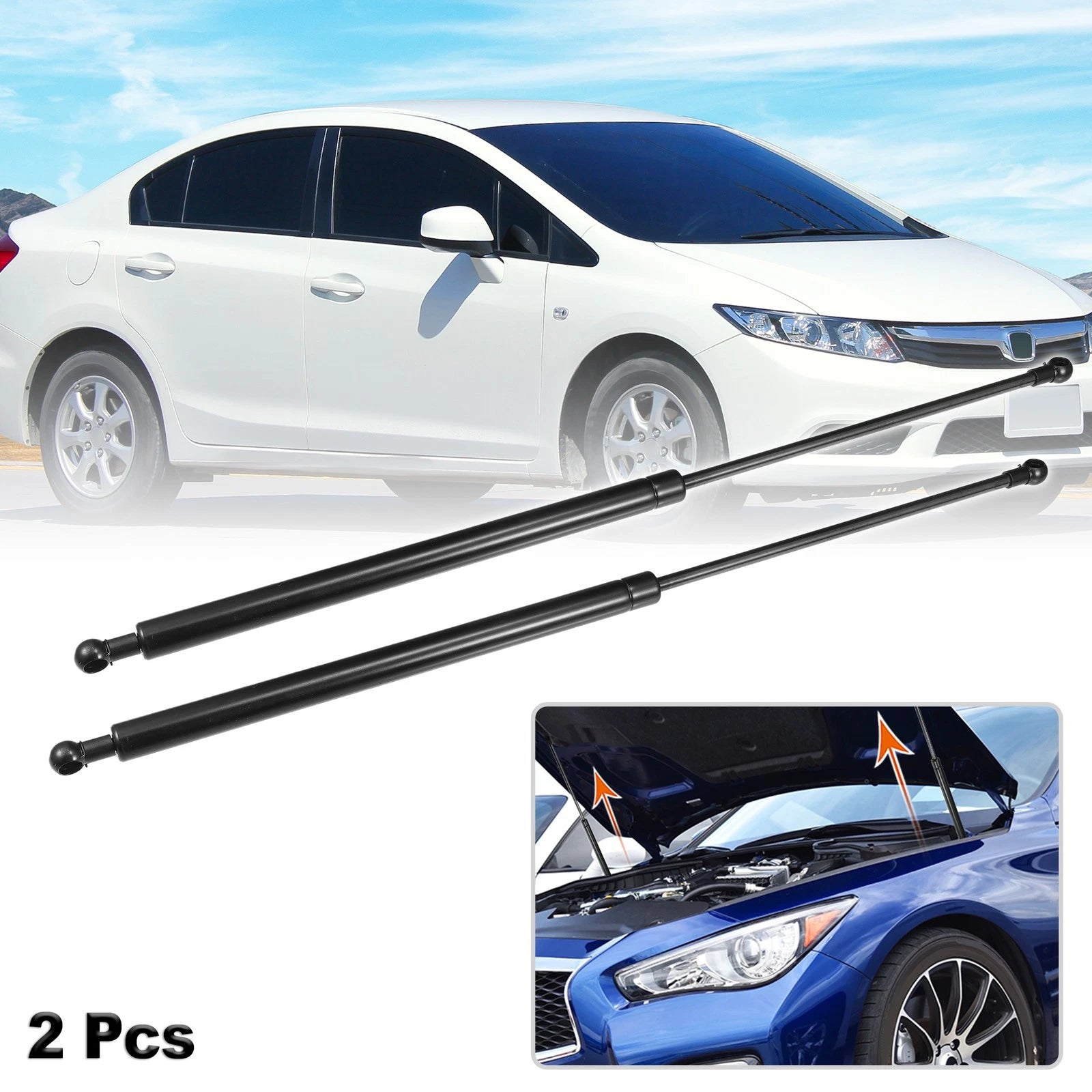 2X Front Hood Lift Supports Struts for Honda Civic FB/FG (2011–2016)