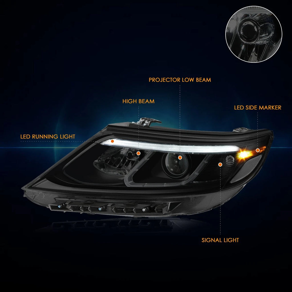 Headlight Lamps Pair for Chevy Venture (1997–2005) Black Housing Clear Corner