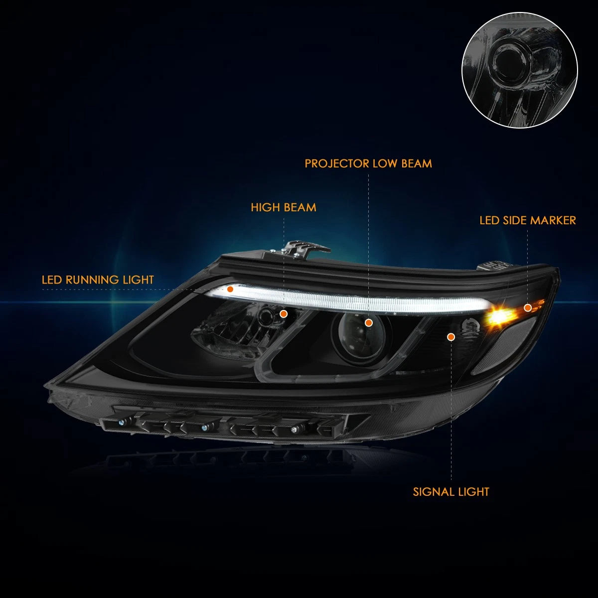 Headlight Lamps Pair for Chevy Venture (1997–2005) Black Housing Clear Corner