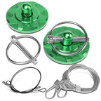 Hood Locking Latch Pin Kit for Universal Fit (Green Aluminum)