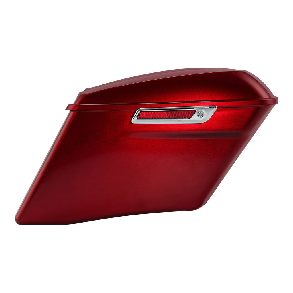 4" Hard Extended Saddlebags for Harley FLTRX FLHXS (2014–2024) Velocity Red Sunglo