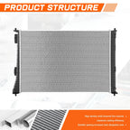 Full Aluminum Core Radiator for Hyundai Santa Fe, Kia Sorento (2021–2026) DPI-13925