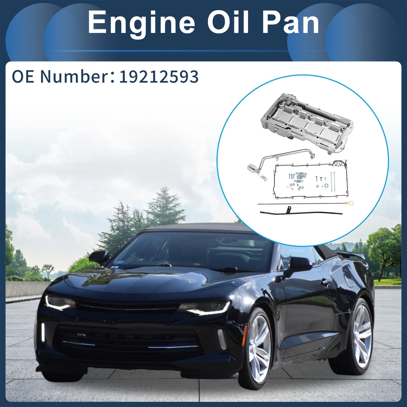 1 Pc Engine Oil Pan for Chevrolet Camaro (1967–1987) No.19212593 Aluminum