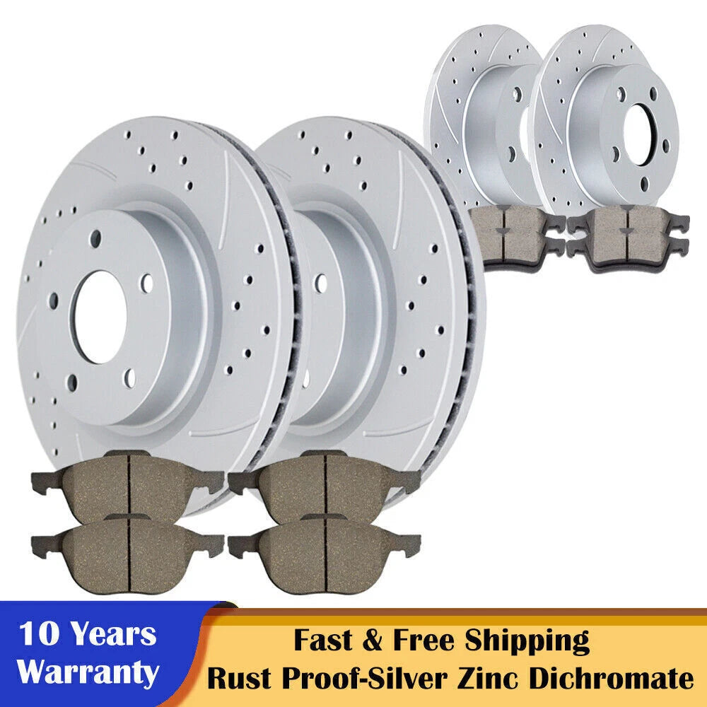 Drilled Rotors and Brake Pads Kit for Ford Focus (2012–2018)