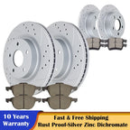 Drilled Rotors and Brake Pads Kit for Ford Focus (2012–2018)