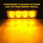 4X Amber LED Emergency Beacon Strobe Lights for Car Truck