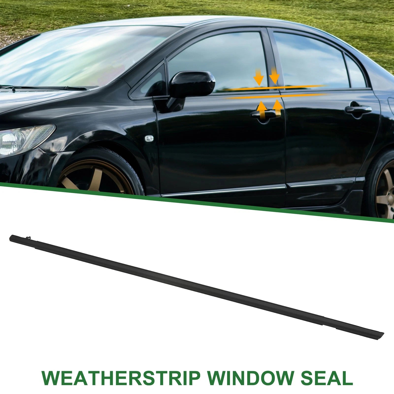 1pc Front Left Weatherstrip Window Seal No. 72450SNAA01 for Honda Civic (2006–2011)