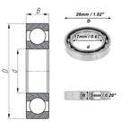 Deep Groove Ball Bearing 17x26x5mm for Scooter Skateboard (P0)
