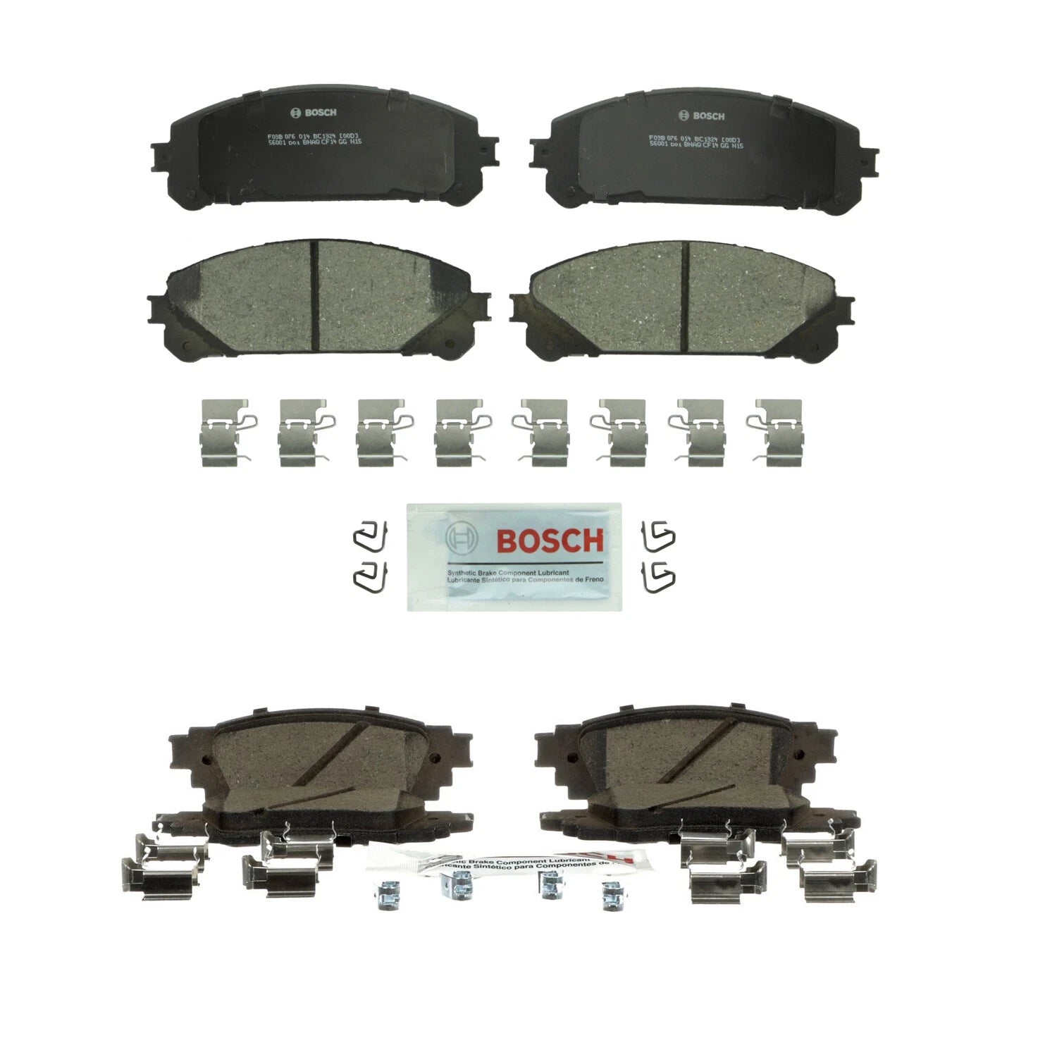 Set of 4 Bosch Quietcast Ceramic Disc Brake Pads for RX350 RX450h Camry (2007–2021)
