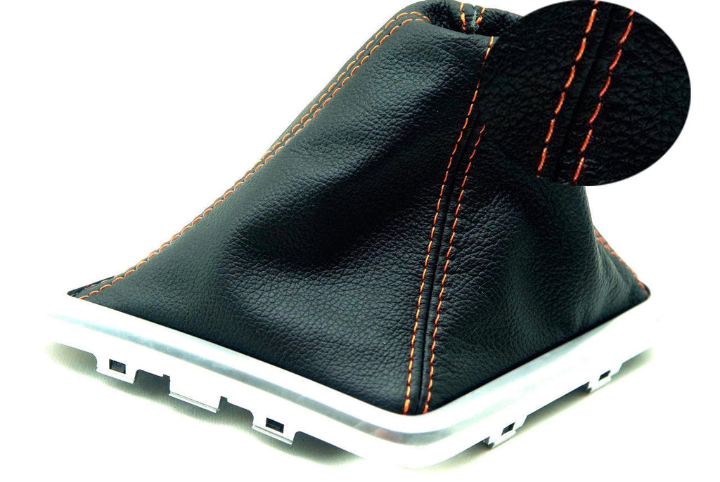Manual Boot Leather Synthetic for Dodge Challenger (2008–2014) Orange Stitch