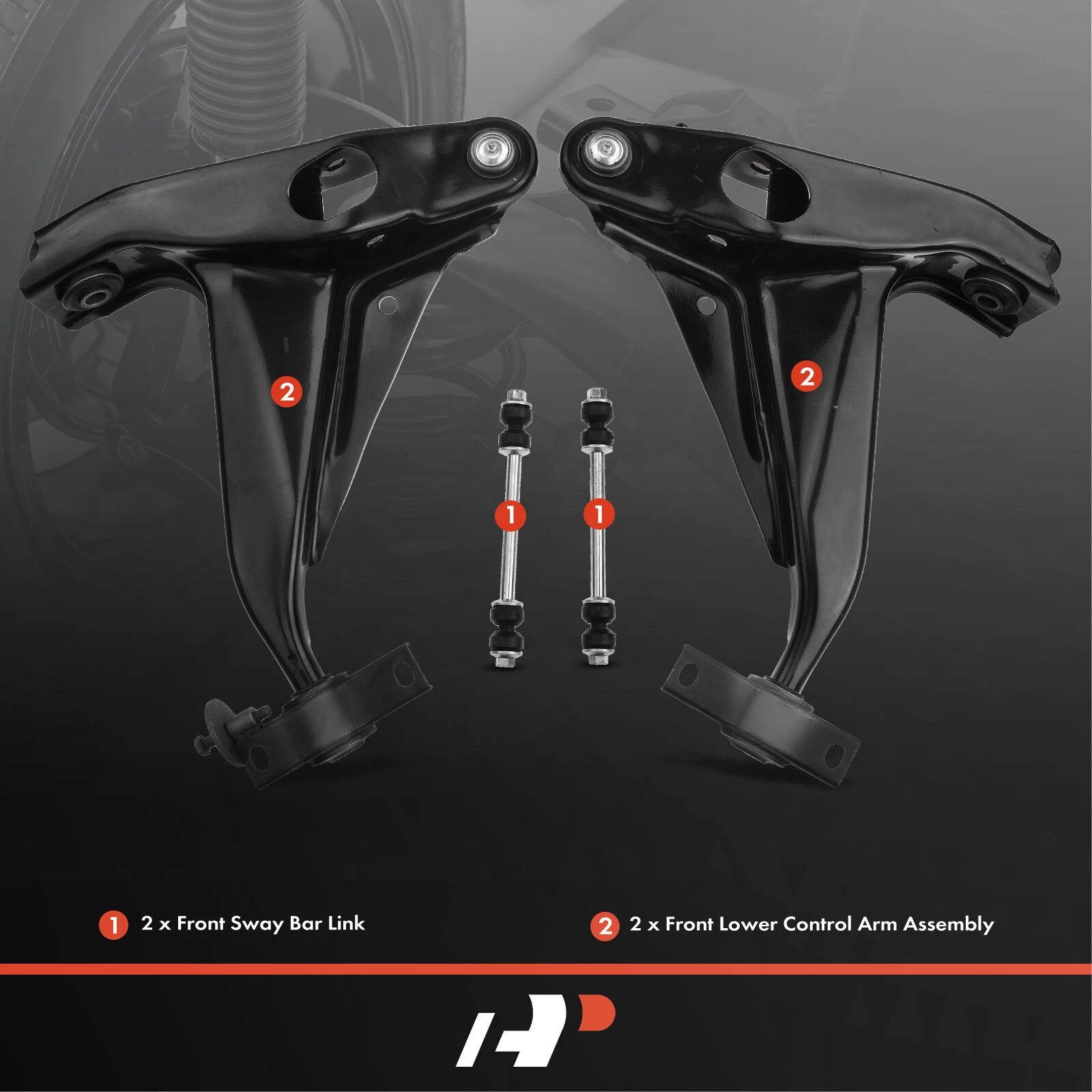 Set of 4 Front Lower Control Arms & Sway Bar Links for Ford Explorer
