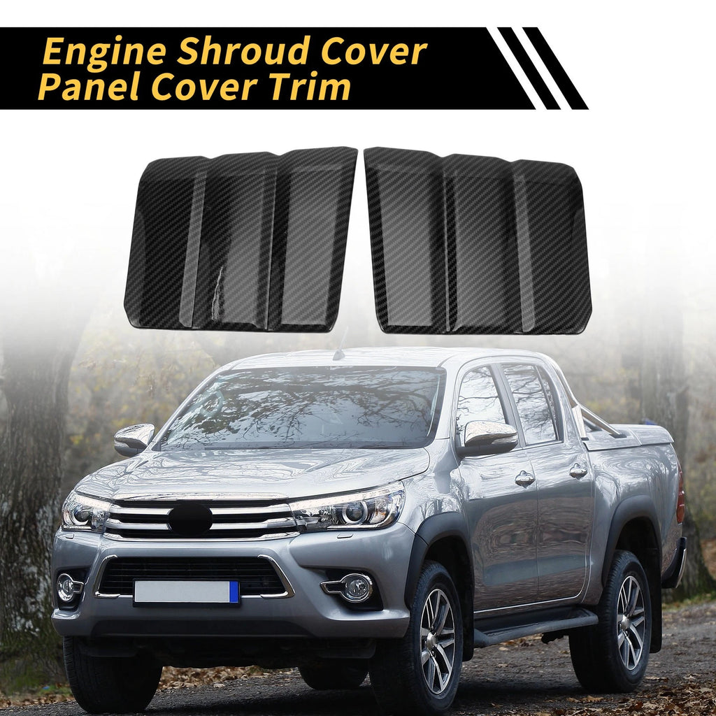 Set of 2 Carbon Fiber Pattern Engine Shroud Cover Panels for Toyota Tundra (2022–2024)