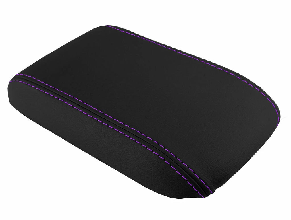 Leather Console Lid Armrest Cover for Honda Prelude (1997–2001) Purple Stitch