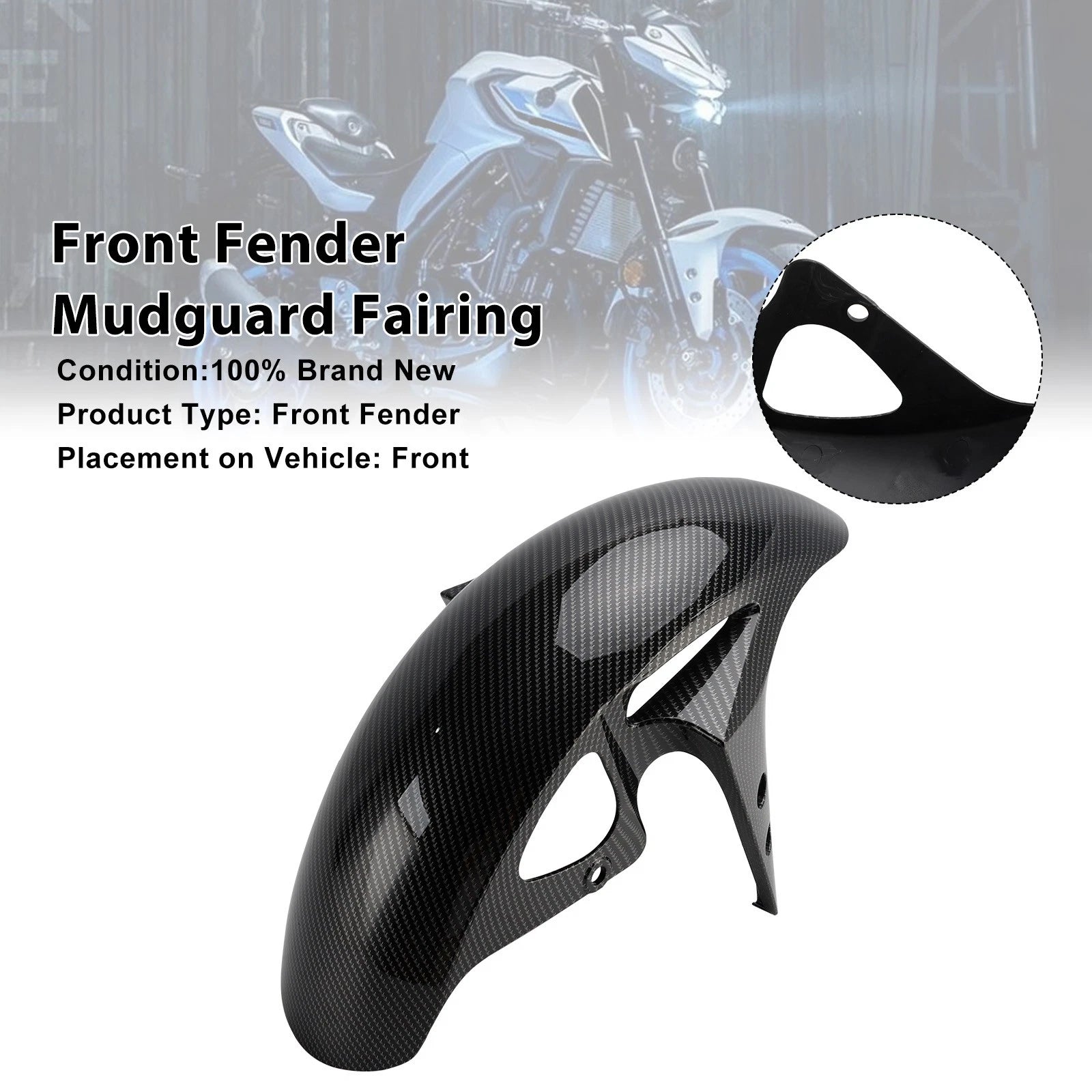 Front Fender Mudguard for Yamaha YZF-R3 YZF R25 MT-03 (2025–2026) Carbon
