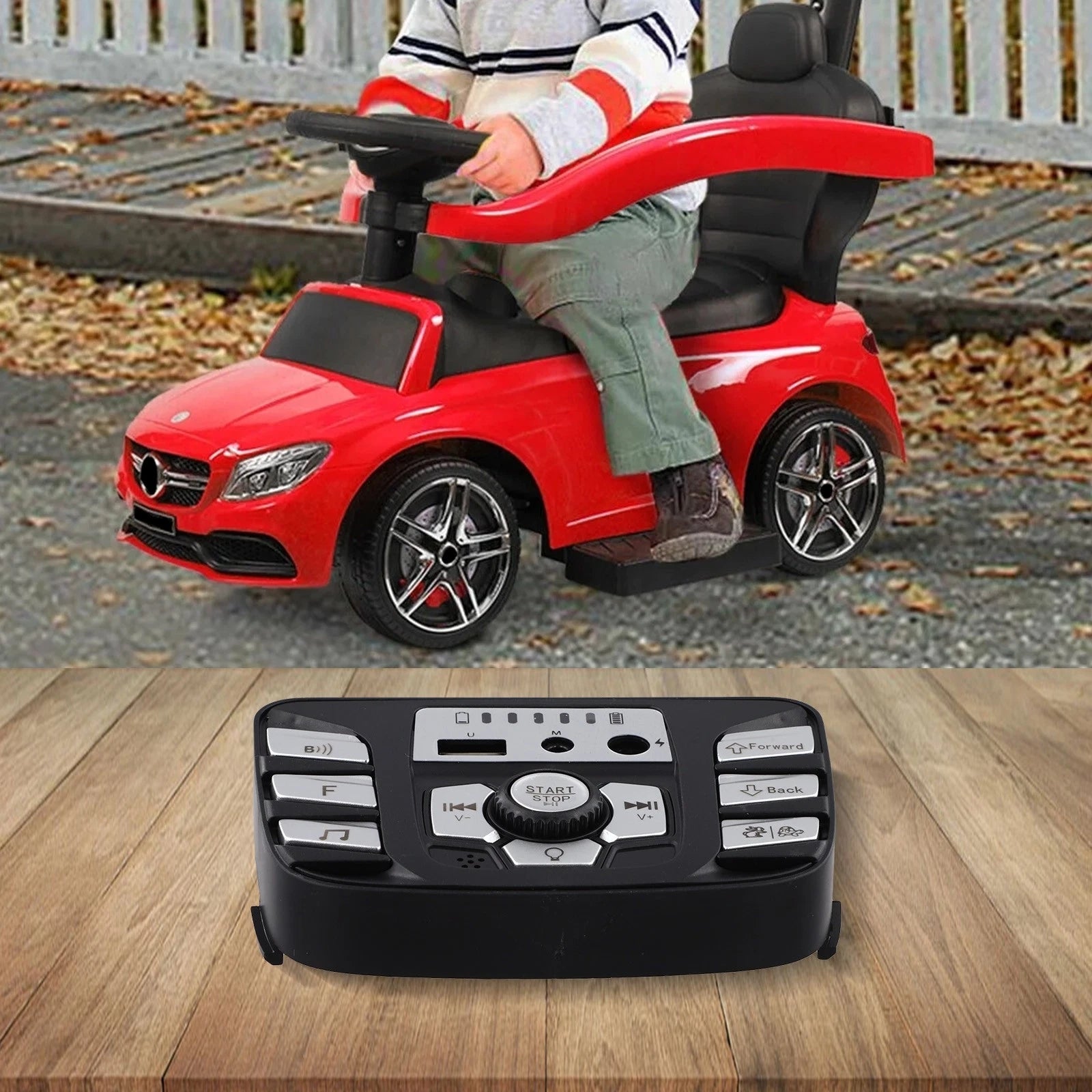 12V Kids Electric Car Central Console with Music & Power Display
