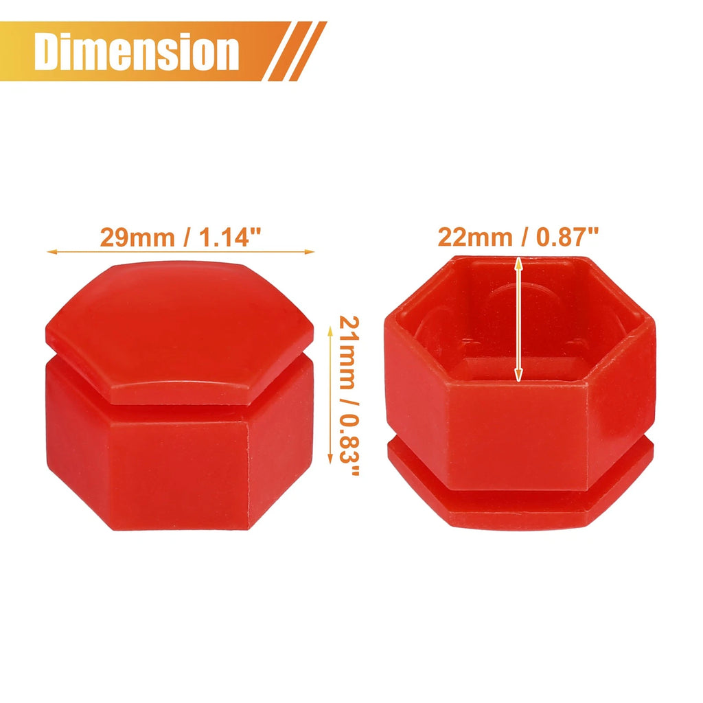 20pcs 22mm Wheel Lug Nut Cover for Land Rover Range Rover Sport (2006–2013) Red