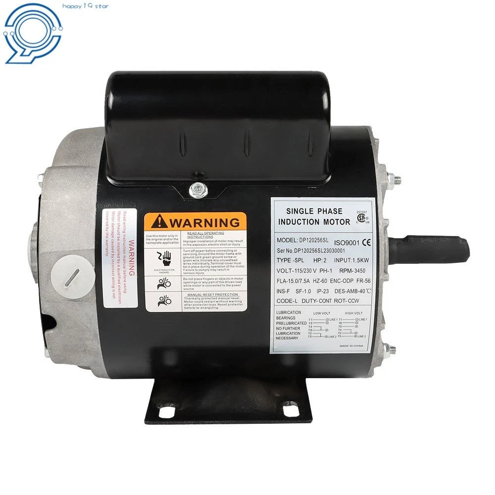 2HP Electric Motor for Compressor Duty (3450 RPM, 56 Frame)