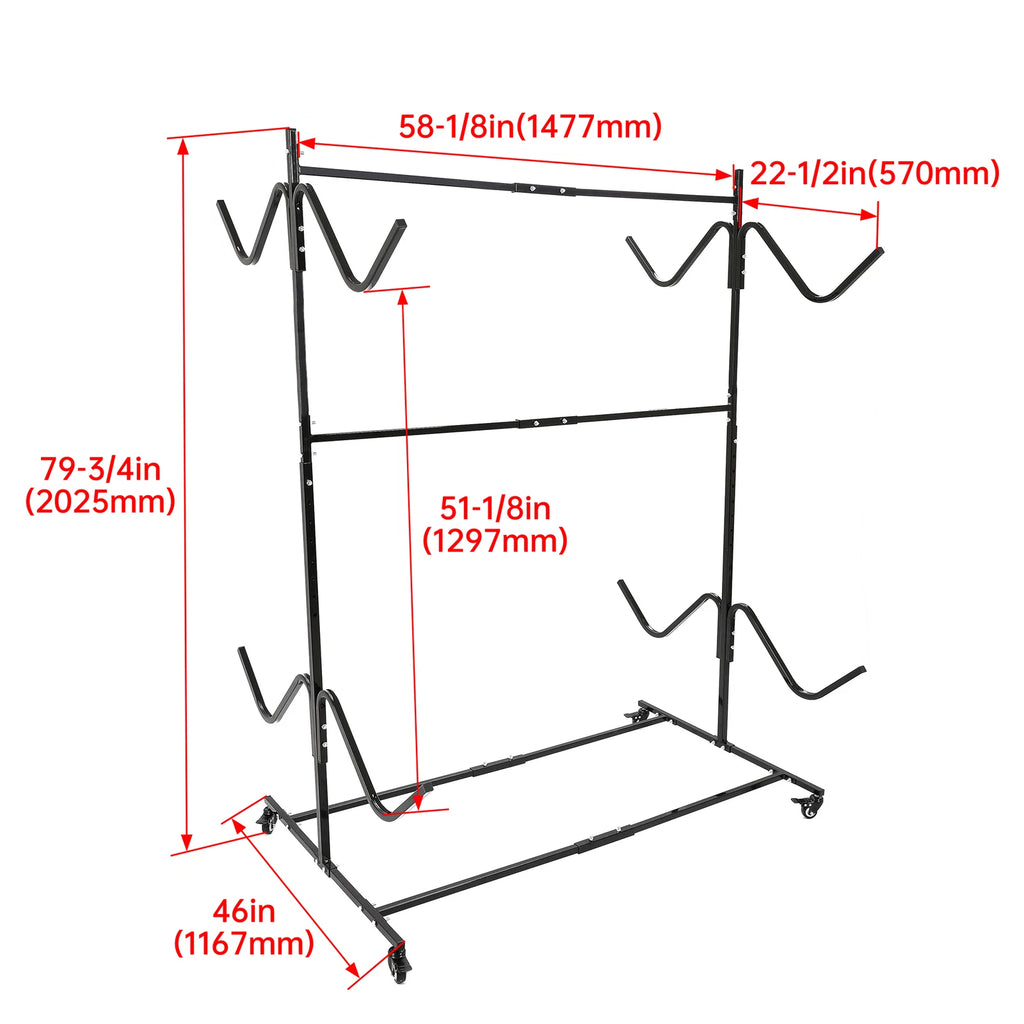 Storage Rack for Kayak Canoe Boat (Indoor Outdoor) 4 Capacity
