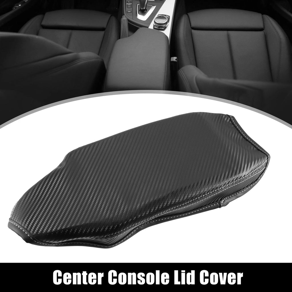 Right Center Console Armrest Cover for BMW F30 (2012–2019) - Black, Gray Stitches