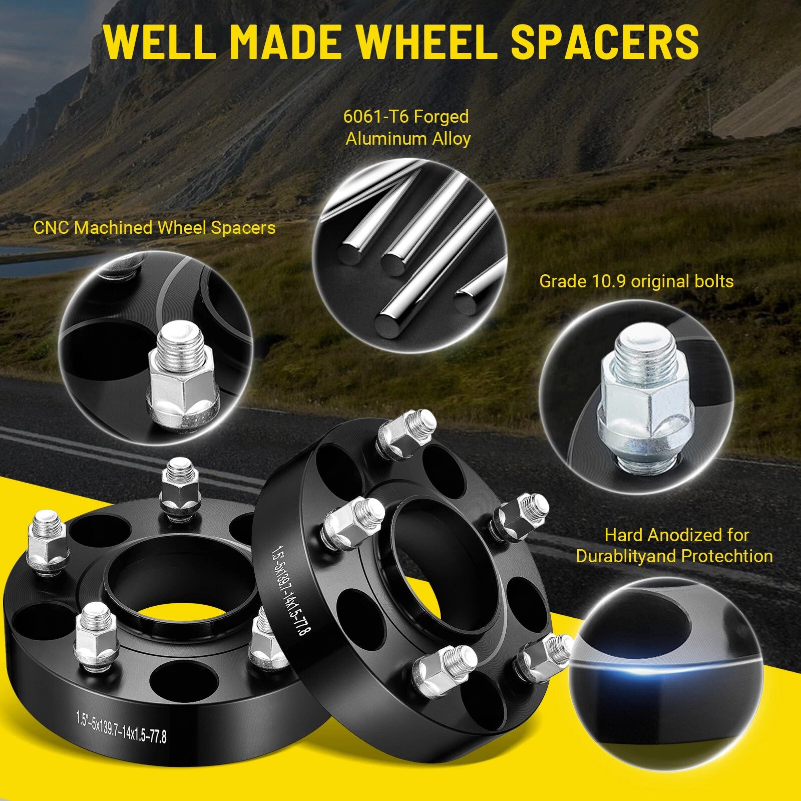 Set of 4 Wheel Spacers for Ram 1500 (2013-2018) 1.5" 5x5.5